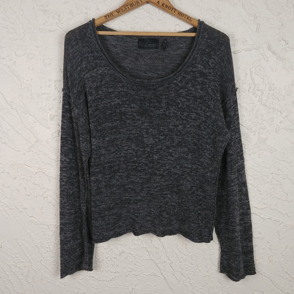 Line Sweaters - Line the Label Scoop Neck Heathered Gray Sweater Line Sweaters - Line the Label Scoop Neck Heathered Gray Sweater